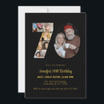 70th Birthday Number 70 Photo Collage Modern Black Invitation<br><div class="desc">Mark seventy years of wonderful memories and adventures with this captivating 70th Birthday Number Photo Collage. This customizable template is the perfect blend of creativity and sentiment, allowing you to create a truly memorable gift for your loved one's special day. Capture the essence of incredible years in a single masterpiece...</div>