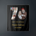 70th Birthday Number 70 Photo Collage Modern Black Tapestry<br><div class="desc">Mark seventy years of wonderful memories and adventures with this captivating 70th Birthday Number Photo Collage. This customizable template is the perfect blend of creativity and sentiment, allowing you to create a truly memorable gift for your loved one's special day. Capture the essence of incredible years in a single masterpiece...</div>