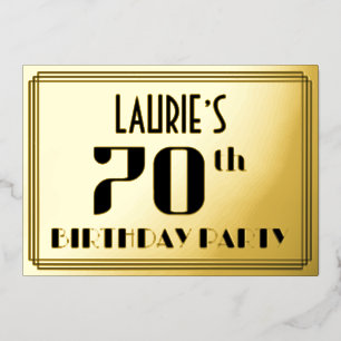70th Birthday Party: Art Deco Look “70” and Name