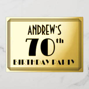70th Birthday Party — Art Deco Look “70” + Name