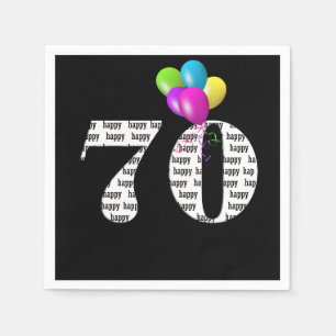 70th birthday party balloons napkin