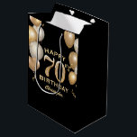 70th Birthday Party Black and Gold Balloons Medium Gift Bag<br><div class="desc">70th Birthday Party Black and Gold Balloons and Confetti Gift Bag. For further customization,  please click the "Customize it" button and use our design tool to modify this template.</div>