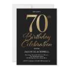 70th Birthday Party Black & Gold