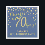 70th Birthday Party Blue and Gold Diamond Napkins<br><div class="desc">70th Birthday Party Invitation with Blue and Gold Glitter Diamond Background. Gold Confetti. Adult Birthday. Man or Woman Birthday. For further customization,  please click the "Customize it" button and use our design tool to modify this template.</div>