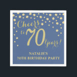 70th Birthday Party Blue and Gold Diamond Napkins<br><div class="desc">70th Birthday Party Invitation with Blue and Gold Glitter Diamond Background. Gold Confetti. Adult Birthday. Man or Woman Birthday. For further customization,  please click the "Customize it" button and use our design tool to modify this template.</div>