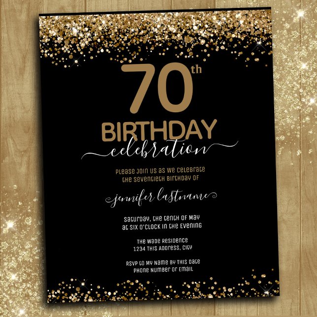 70th Birthday Party Budget Invitation (Creator Uploaded)