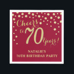 70th Birthday Party Burgundy Red and Gold Diamond Napkin<br><div class="desc">70th Birthday Party Invitation with Burgundy Red and Gold Glitter Diamond Background. Gold Confetti. Adult Birthday. Man or Woman Birthday. For further customization,  please click the "Customize it" button and use our design tool to modify this template.</div>