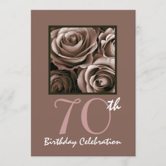 70th Birthday Party CHOCOLATE Roses W1114 Invitation