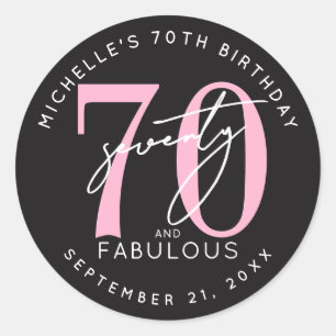 70th Birthday Party Classic Round Sticker