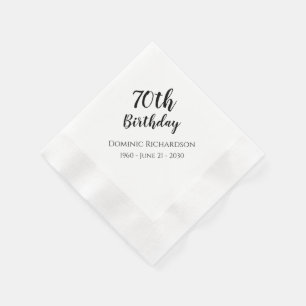 70th Birthday Party Cocktail Napkins Custom