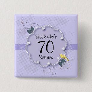 70th Birthday Party DIY Text 2 Inch Square Button