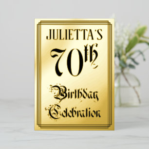70th Birthday Party — Elegant Script + Custom Name