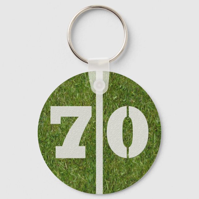 70th Birthday Party Favour Keychain (Front)