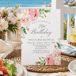 70th Birthday Party Feminine Pink Roses Floral Invitation<br><div class="desc">A beautiful and feminine party invitation to celebrate a 70th birthday in elegant style. This floral design is bordered with a frame of charming pink roses and greenery.  This invitation is available as a printed invitation or digital download.</div>