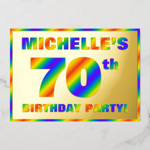 70th Birthday Party — Fun, Rainbow Spectrum “70”