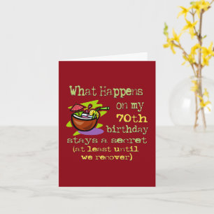 70th Birthday Party Gifts. What happens on my 70th Card