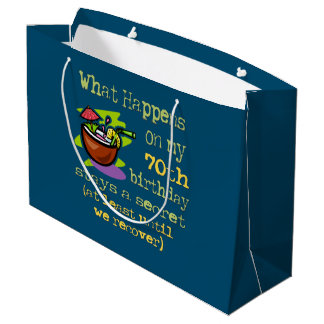 70th Birthday Party Gifts. What happens on my 70th Large Gift Bag