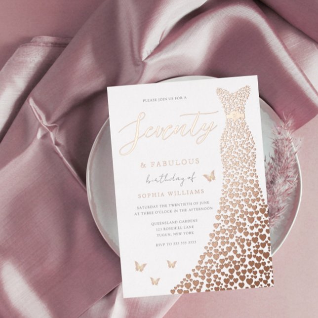70th Birthday Party Gold Dress Fabulous  (Creator Uploaded)