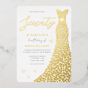 70th Birthday Party Gold Heart Dress Real