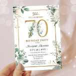 70th Birthday Party Gold Watercolor Greenery Invitation<br><div class="desc">Celebrate the 70-year milestone in style with our elegant "70th Birthday Party Gold Watercolor Greenery Invitation!" Perfect for a memorable 70th birthday party. Order your today and make your celebration truly special! Please note: Gold glitter effects are only simulated; no real gold will be used in the printing process</div>
