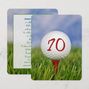 70th Birthday Party Golf theme Invitation
