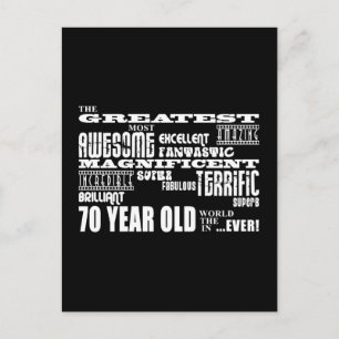 70th Birthday Party Greatest Seventy Year Old Postcard