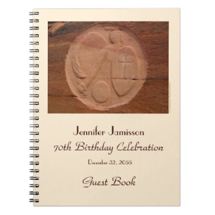 70th Birthday Party Guest Book, Angel in the Rocks Notebook