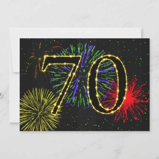 70th birthday party invitate invitation (Front)