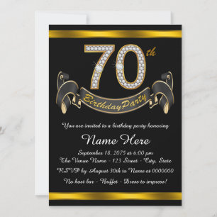 70th Birthday Party Invitation