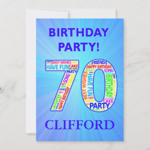 70th Birthday Party Invitation Ajouter un nom