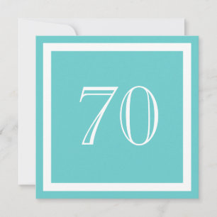 70th Birthday Party Invitation - Aqua