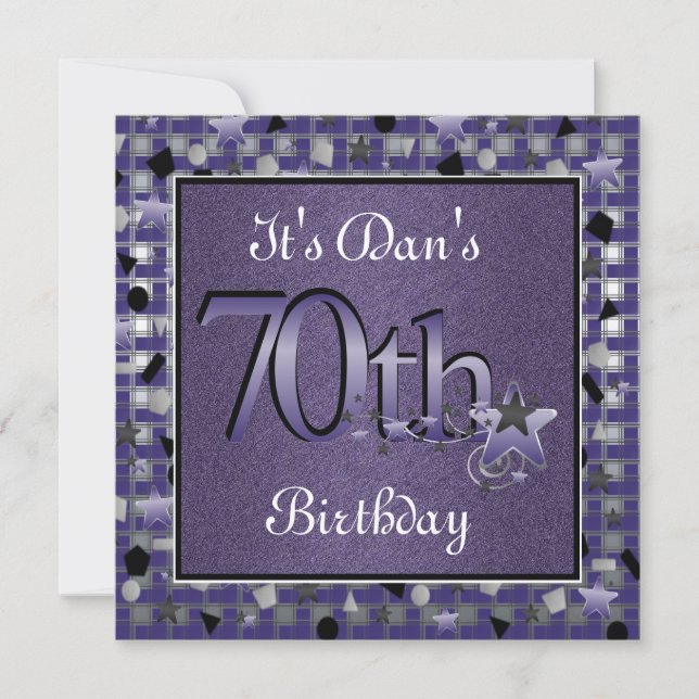 70th Birthday Party Invitation for Men (Front)