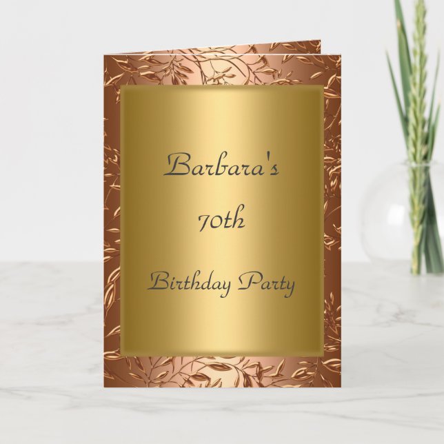 70th Birthday Party Invitation Gold (Front)