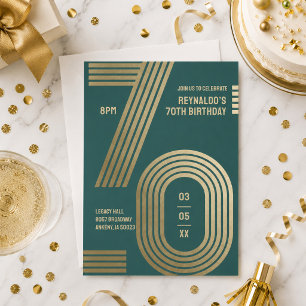 70th Birthday Party Invitation Modern Elegant