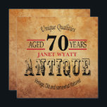 70th Birthday Party Invitation | Vintage - DIY Age<br><div class="desc">Invitation Templates in an antique vintage style theme. Customize the front and back with your event details, font style, font colour. This elegant design works well for any birthday age. ✔NOTE: ONLY CHANGE THE TEMPLATE AREAS NEEDED! 😀 If needed, you can remove the text and start fresh adding whatever text...</div>