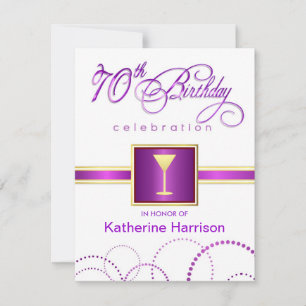 70th Birthday Party Invitations - with Monogram