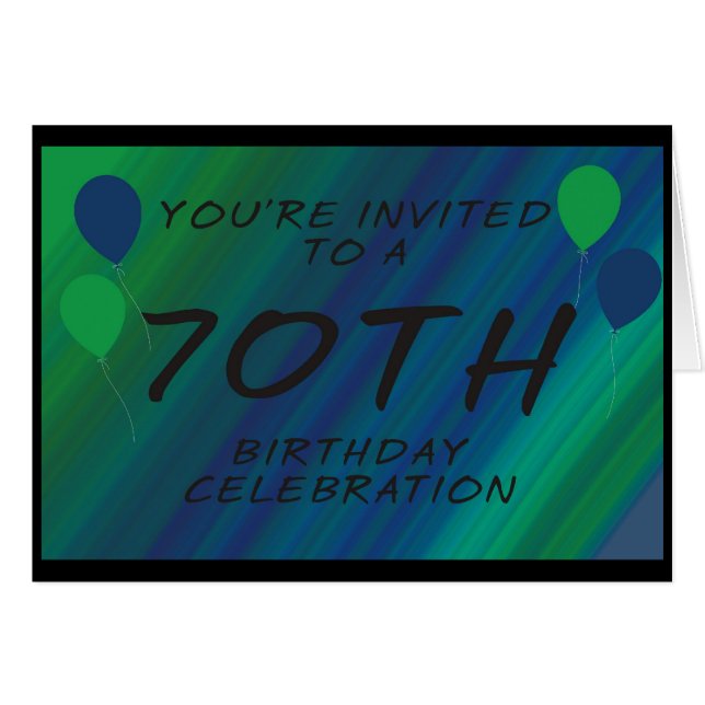 70th Birthday Party Invite Card (Front Horizontal)