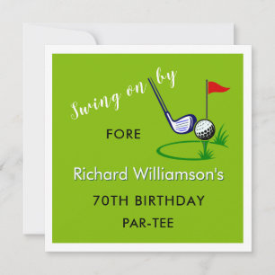 70th Birthday Party Men's Golf Theme Invitation