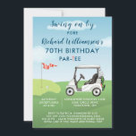 70th Birthday Party Men's Golf Theme Party   Invitation<br><div class="desc">This fun 70th Birthday Party Invitation has a Golf theme and it's perfect for a Golfer. It features a cart on a course and much to personalize to make appropriate for your own event. We have all the ingredients to make it a special party — starting with a party invitation;...</div>
