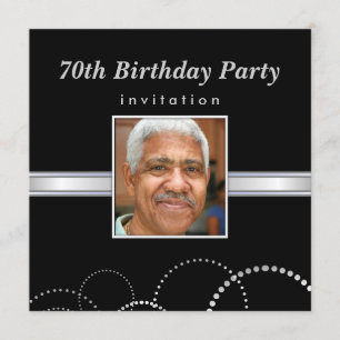70th Birthday Party - Mens Photo Invitations