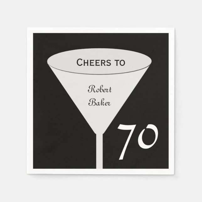 70th Birthday Party Paper Napkins (Front)