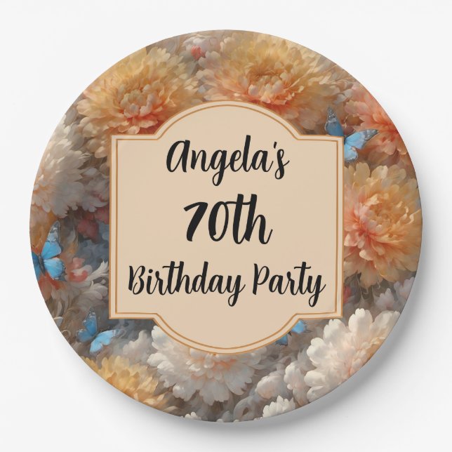 70th Birthday Party Paper Plate (Front)