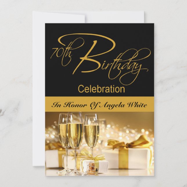 70th Birthday Party Personalized Invitation (Front)