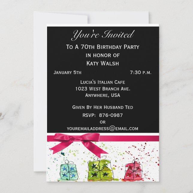70th Birthday Party Personalized Invitation (Front)