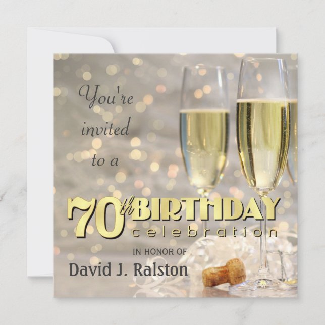 70th Birthday Party  - Personalized Invitations (Front)