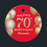 70th Birthday Party Red and Gold Balloons Favour Tags<br><div class="desc">70th Birthday Party Red and Gold Balloons and Confetti Favour Tag. For further customization,  please click the "Customize it" button and use our design tool to modify this template.</div>