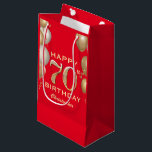 70th Birthday Party Red and Gold Balloons Small Gift Bag<br><div class="desc">70th Birthday Party Red and Gold Balloons and Confetti Gift Bag. For further customization,  please click the "Customize it" button and use our design tool to modify this template.</div>