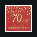 70th Birthday Party Red and Gold Diamond Napkins<br><div class="desc">70th Birthday Party Invitation with Red and Gold Glitter Diamond Background. Gold Confetti. Adult Birthday. Man or Woman Birthday. For further customization,  please click the "Customize it" button and use our design tool to modify this template.</div>