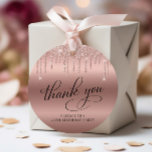70th Birthday Party Rose Gold Glitter Thank You Favour Tags<br><div class="desc">Elegant gift tags for your 70th birthday party featuring "Thank You" and "70 & Fabulous" in stylish calligraphy and rose gold faux glitter.</div>