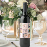 70th birthday party rose gold photo collage wine label<br><div class="desc">A bottle label for a 70th birthday party, celebrating her life with a collage of 8 of your photos. Personalize and add a name, age 70 and a date. Date of birth or the date of the party. White and dark rose gold coloured letters. Elegant and trendy rose gold, blush...</div>